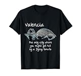Divertido recuerdo de Valencia España dibujado a mano regalo artístico Camiseta
