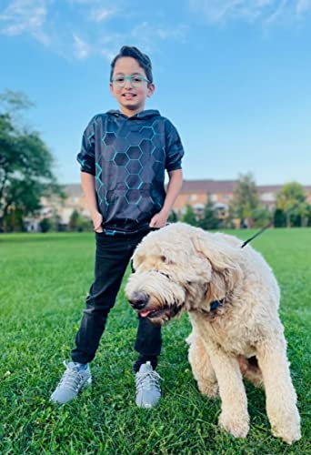 Belovecol Boys Hoodies 3D Illusion Hoodie Novelty Honeycomb Geometric Printed Pullover Sweatshirt With Hood Front Pocket For Party Spring School 14-16 Years #TOP1