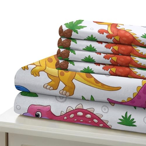 Housse de couette dinosaure anti-acariens avec zip pour lit double 200x200cm