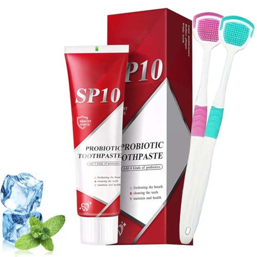 SP 10 Probiotic Toothpaste for Whitening & Gum Health Natural Fluoride-Free Formula for Fresh Breath & Oral Hygiene