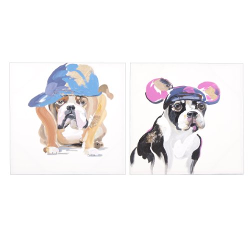 Vical Home 18668 Lot de 2 toiles Motif chien