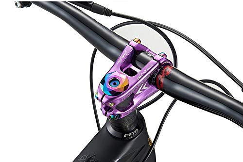 31.8mm Hollow Out Stem Bicycle 50mm MTB Stem, Mountain Bike Stem Super light Aluminum Alloy CNC Bicycle Handlebar Stem for Most Bicycle (Bright Purple)