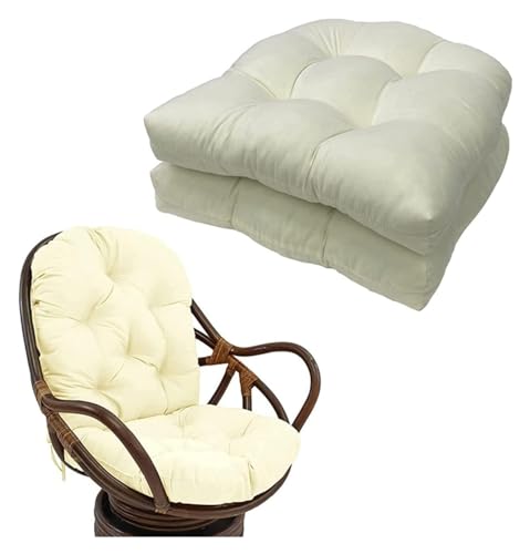 Chaise inclinable extérieure coussin de fauteuil à bascule blanc - 2