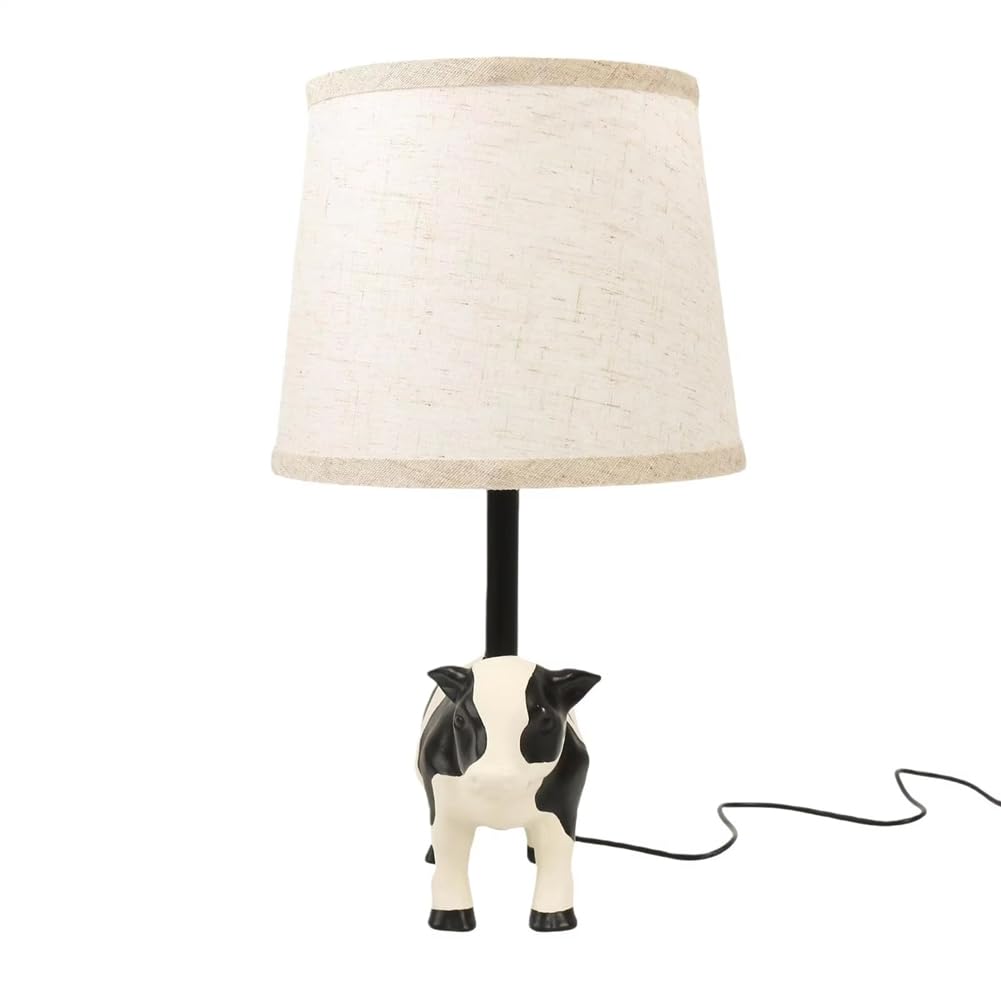 Lámparas de Animales Luz Alimentada por USB Estilo Rural Occidental Lámpara de Escritorio de Vaca para Mesita de Noche Dormitorio Habitación Infantil Guardería Dormitorio