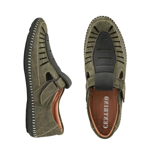 Image of Centrino Men's Fisherman Sandals | Sporty & Casual Summer Footwear | Adjustable Fit with soft cushion Padding | Closed-Toe Comfort & Durability (9284)