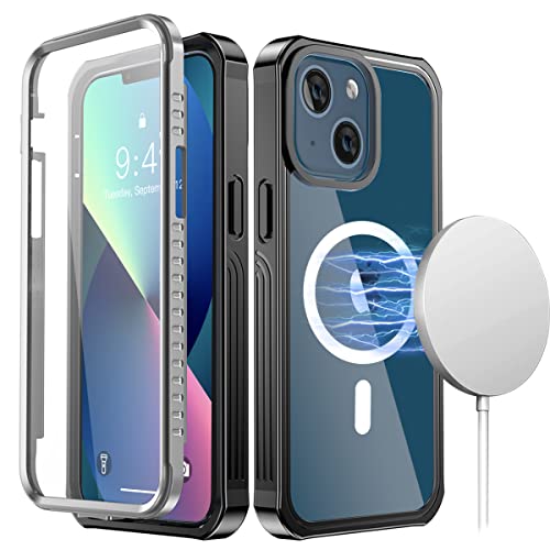 AICase for iPhone 13 Mini Case with MagSafe Support Full Body Rugged with Built-in 9H Tempered Glass Screen Protector Heavy Duty Protection Shockproof Cover for iPhone 13 Mini Case 5.4