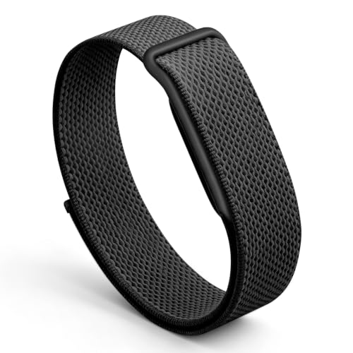 BoerHang Armband Kompatibel mit Google Fitbit Air Uhrenarmband aus gewebtem Nylon [unisex] Auswechselbares Sportarmband.Schwarz