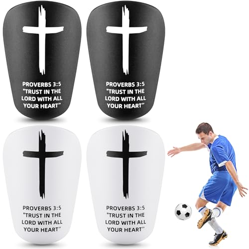 2 Pairs Soccer Shin Guards, Black,White, 3.94 x 2.36 Inch, Philippians