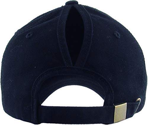 Image of Classic Plain Ponytail Messy High Bun Headwear Adjustable Cotton Trucker Mesh Glitter Hat Baseball Cap