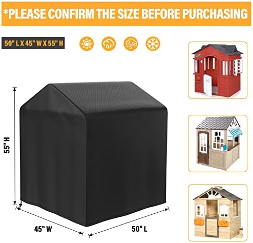 tonhui Playhouse Cover Outdoor, Waterproof Cover for Kids Garden Games Cottage, 50" L x 45" W x 55" H, Backyard Wooden Playhouse Cover, Kids Playhouse Gifts Dustproof, Rain and Sun Resistant 2 41ke4fptspL. AC