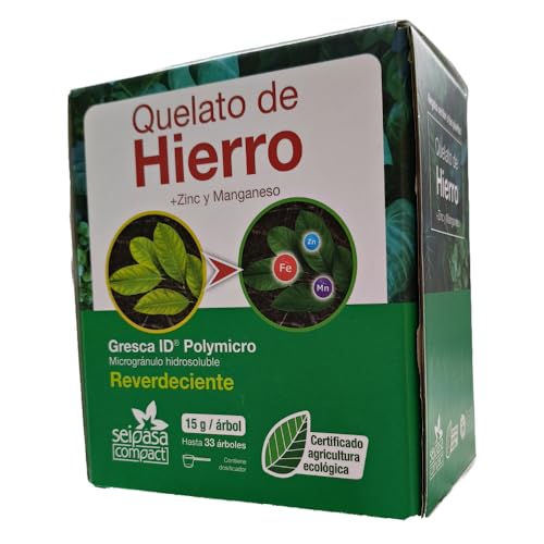 Quelato de hierro con zinc y magnesio - Seipasa. Microgranulado hidrosoluble. Apto en agricultura ecológica.Previene y corrige el amarillamiento de las hojas. (500g)