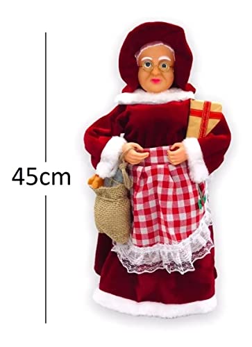 Mamãe Noel Enfeite De Decoração Natalino Boneco Luxo 45 Cm