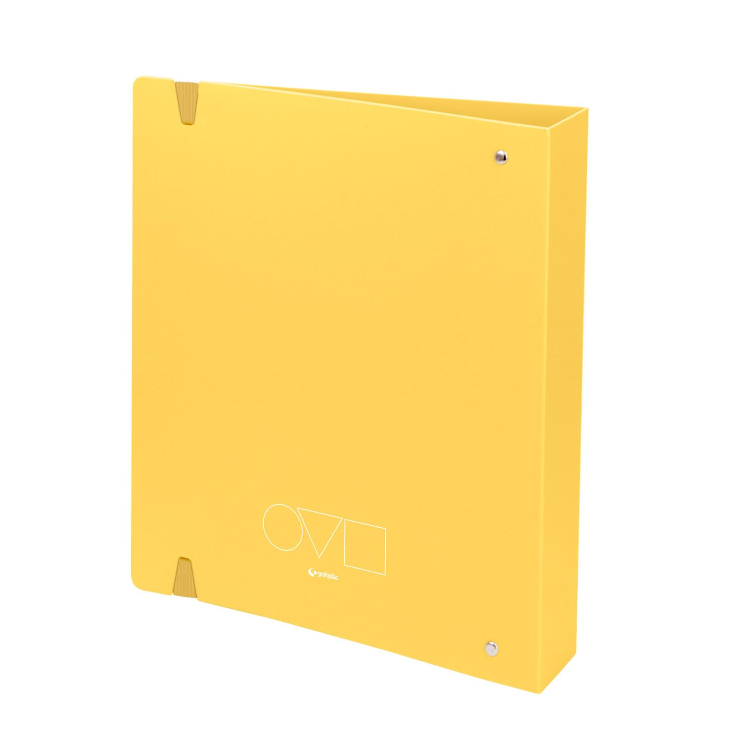 Classeur A4 4 Anneaux 40 Mm Grafoplas - Jaune, Léger, Ouvrable à 360°, élastique De Fermeture