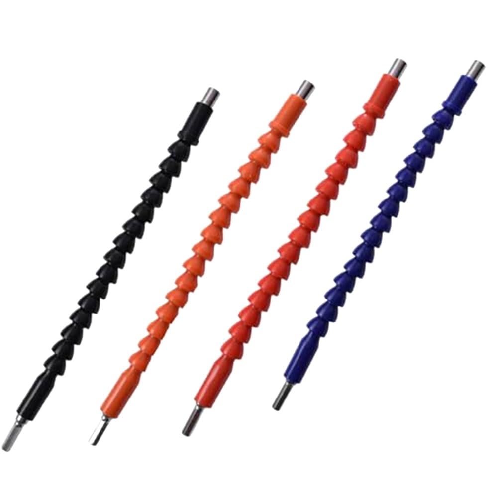 Tuidzljd 4 PCS Superbit Screwdriver Flexible, Flexible Drill Bit Extension Flexible Shaft Extension Bit As Shown