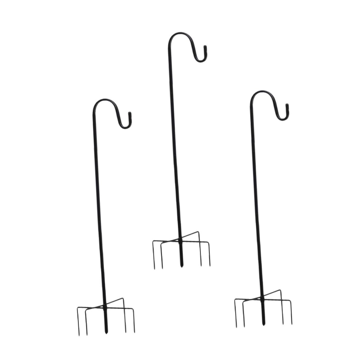 Homoyoyo 3 Stück Robuste Garten Schäferhaken aus Metall Vintage Stil 96cm Lang zum Aufhängen von Pflanzen Laternen Vogelfutterhäuschen und Dekorationen für Außenbereich