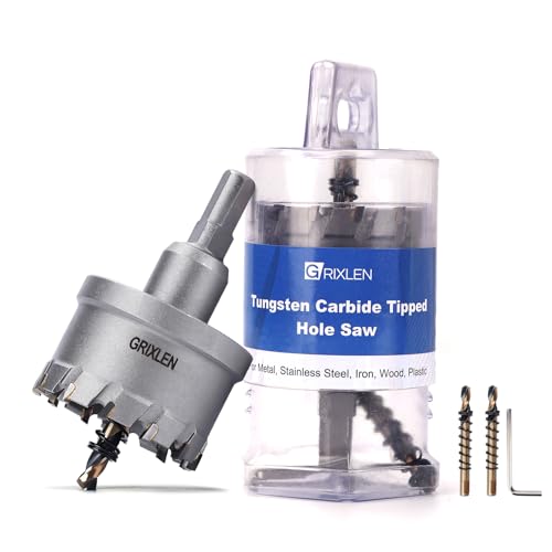GRIXLEN Tungsten Carbide Tip Hole Saw with M2 Pilot Bits