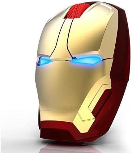 Iron Man Mouse, Ergonomic Wireless Mouse 2.4G Portable Mobile Computer Mouse with USB Nano Receiver for Notebook, PC, Laptop, Computer, MacBook, Responds up to 10m. (33 ft)