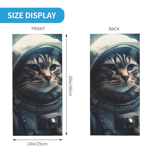 Neck Gaiter Face Mask UV Protector Scarf Breathable Windproof Face Cover Astronaut cat in space Balaclava Summer Cooling Gator Cover Seamless Bandana Head Wrap for Men Women3