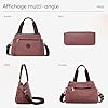 DEEVORCA Sac Fourre Tout Femme Bandoulière – Sac à Épaule en Toile Imperméable avec Poches Multiples et Compartiment Antivol, Grande Capacité – Idéal pour Voyage, Shopping, Travail (Bordeaux Élégant) #3