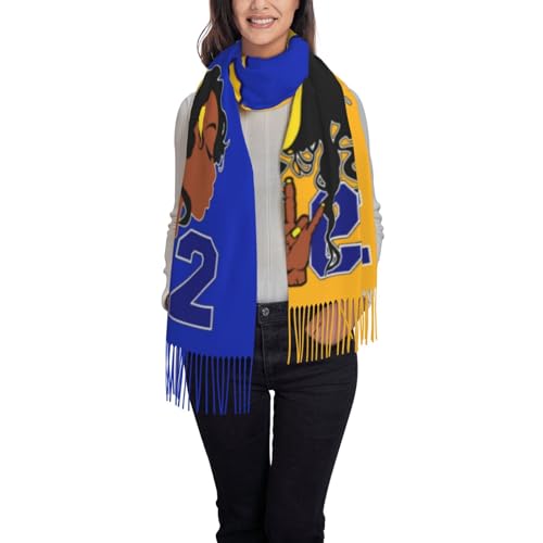 Blue Scarf Sorority Gifts For Women'S Scarf Super Soft Wrap For Long Large Warm With Tassel