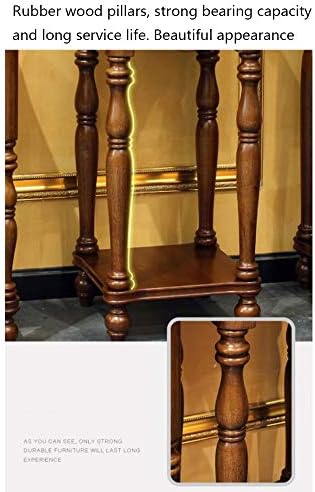 Telephone Table, American Solid Wood Plant Stand,Living Room Sofa Telephone Side Table,with Drawers,Indoor Shelf,3 Sizes(Color:Walnut Color,Size:14.1714.1737.40in)