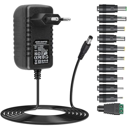 Ya en mundofriki.es: 12V fuente de alimentación DC12V 2A cargador con 11 conectores de corriente continua AC220V a DC 12Volt 2a 1.5a 1a 800ma 500ma 400mA 200Ma 100Ma fuente de alimentación convertidor transformador para l