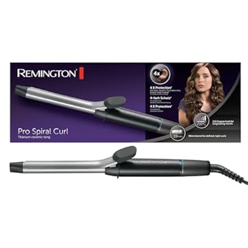 Remington Ferro Arricciacapelli - Per riccioli piccoli 19 mm- Protezione 4X , Rivestimento in tormalina ceramica, Display digitale fino a 210°C, boccoli stretti e definiti, Pro Sprial Curl CI5519