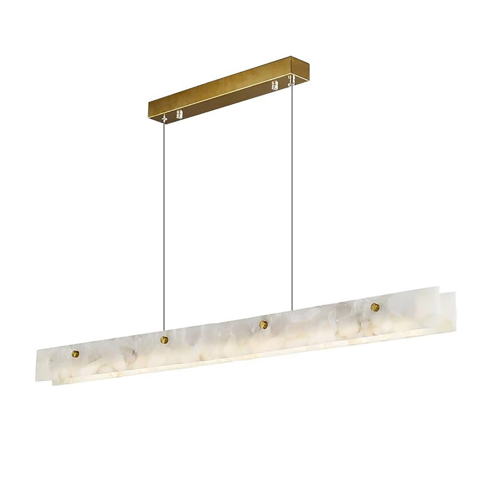 Lampadario Rettangolare in alabastro per Isola Cucina, Lampada a Sospensione a LED dimmerabile, Moderno, lineare, Effetto Marmo, per Sala da Pranzo, Soggiorno, Camera da Letto (100