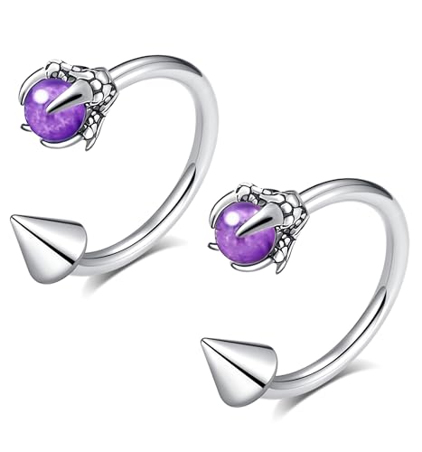 16G 2PCs Dragon Claw and Spike Snake Bite Jewelry, Hoop Lip Rings Snake Bites, Horseshoe Labret Jewelry for Lip Piercing, 8mm 10mm 12mm Hoop