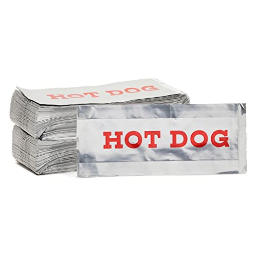 300-Pcs Disposable Foil And Paper Hot Dog Holders And Hamburger Wrappers Combination Pack, Grease-Resistant Food Bags To Keep Food Hot For Party, Event (3 Designs) #TOP5