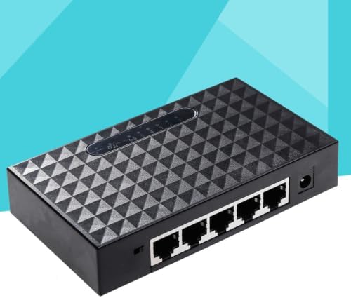 VOSAREA 5 Port 10/100mbps Ethernet Network Splitter Adapter with 5 Rj-45 Ports, Energy Efficient Abs Plastic Design, Auto Crossover Function for Desktop Ethernet Devices - 5