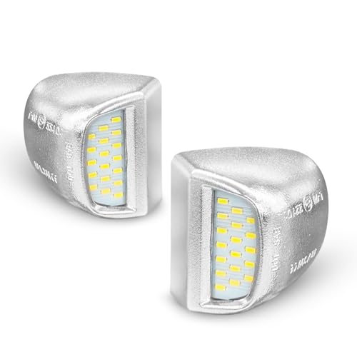 Image of LESAUCE Chrome LED License Plate Lights Assembly Housing Compatible with 1999-2013 Chevy Silverado GMC Sierra 1500 2500 3500 HD Suburban Tahoe Cadillac Escalade EXT Yukon XL, 6000K White 2-Pieces