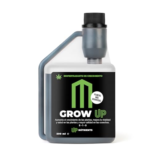 UP NUTRIENTS Bio Fertilizante GROW UP Crecimiento de Plantas y Cultivos 500ml - Abono Estimulador 100% Orgánico - Más Vitalidad y Salud en Cultivos - Más Calidad Cosechas - Plantas Más Vigorosas