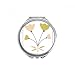 Four Roses s Art Hand Compact Mirror Round Portable Pocket Glass
