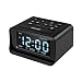 Radio despertador con doble alarma, despertador digital con 2 puertos de carga USB, 0-100 % regulable, temporizador de sueño FM, 6 sonidos de volumen, termómetro interior, función repetidora (negro)