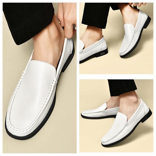 Men,s Genuine Leather Slip-On Loafers,Breathable Soft Sole Casual Shoes, Comfortable and Flexible Driving Flats,Easy-On Design4