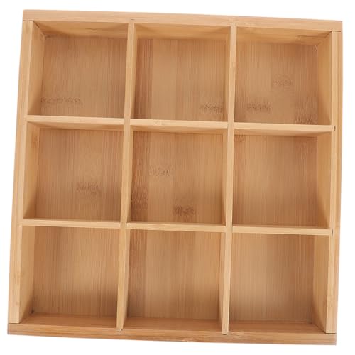 VERDANVERSE 九?格仕切り竹製トレー 多用途軽量フードサービングプレート ホーム レストラン パーティー向け スナック デザート収納対応 カラ