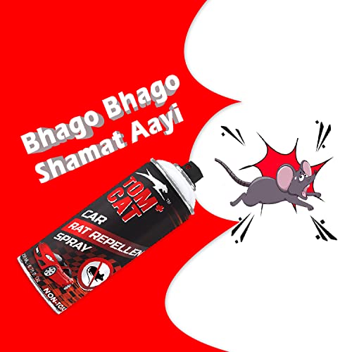 Shadow Securitronics Tomcat Rat Repellent Spray,Prevents Rat Bites In Engine Parts&Wires,200Ml Rodent Repellent Coating,Highly Effective,Leak-Free,Easy-To-Spray,Bitter Taste,No Kill-Only Repels - FORMULATION 2X