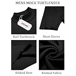 COOFANDY Men's Mock Turtleneck Sweater Short Sleeve Casual Basic Tops Ribbed Knit Pullover Solid Tee - Image 5