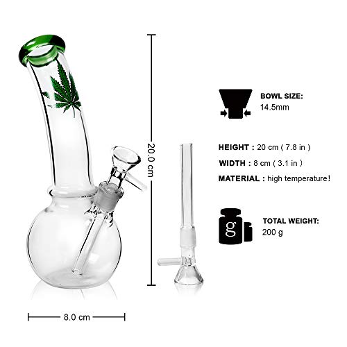 Horns Bee Glass Decorative Bottle (Green Leaf)
