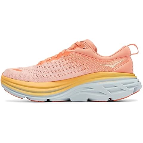 HOKA ONE ONE Women's Bondi 8 Running Shoes, Shell Coral/Peach Parfait, 7.5 UK Cover