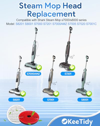 Image of Steam Mop Replacement Brush Pads Compatible with Shark Steam and Scrub Mop S8201 S 70001 S8001 S7201 S7000 Series Reusable Mop Pad Head Nylon Bristle for Polishing Hard Floors, 2 Brushes+2 Pads