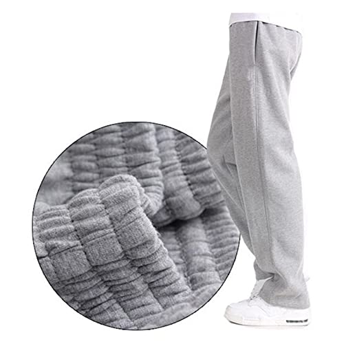 Generic Men's Baggy Sweatpants Fleece Straight Leg Casual Pants Elastic Waist Athletic Workout Jogger Sweat Pants Fall Winter2