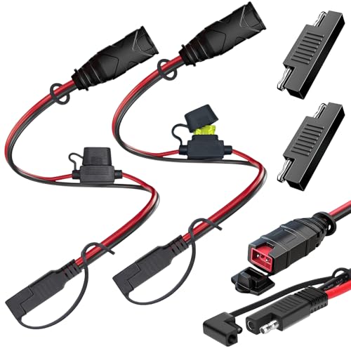 2 Pack X-Connect SAE Adapter fit for GC009 NOCO Battery Charger Accessories,with SAE Polarity Reverse Adapter and 20A Fuse, 14AWG, to Quick Connections Already on Motorcycles, Cars, ATVs and UTVs
