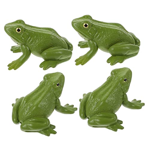 QUMIIRITY 4 Piezas Juguetes Modelo Animal Micro Figuras De Ranas Decoraciones De Ranas Figura De Ranas Infantiles Animales Figuras Juguetes Modelo De Ranas Realistas El Plastico