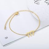 FRA GRA Old English 666 Charm Bracelet Femme Gold Color Vintage Numbers Hand Chain Bracelet Wrist Je