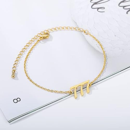Fra Gra Old English 666 Charm Bracelet Femme Gold Color Vintage Numbers Hand Chain Bracelet Wrist Jewelry M132 #TOP21