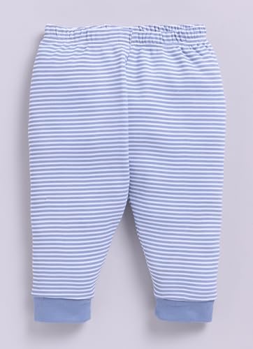 Image of Smart Baby Boy's Cotton Long Sleeve T-Shirt & Pyjama Set | Soft Interlock Fabric | Fun Animal Print | 0-18 Months