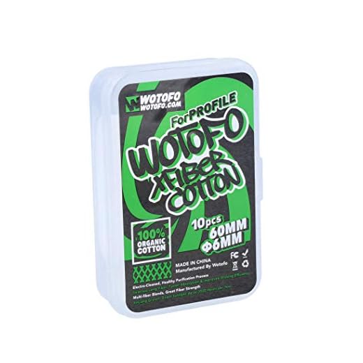 Official WOTOFO Angled Cotton for Profile RDA Tank Vape Wick (10 Pack) 6mm Size