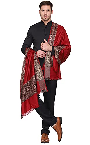 Image of Weavers Villa Men's Woven Acro Wool Gents Shawls, Muffler, Stoles for Men